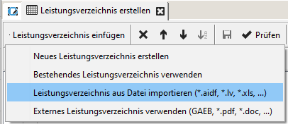 Importing a bill of quantities from an Excel file Importing a bill of quantities from an Excel file