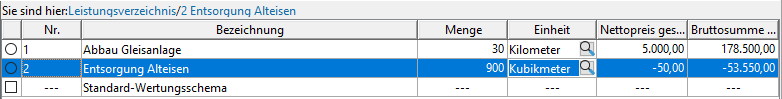 Negative prices in the bill of quantity in a disposal example. Negative prices in the bill of quantity in a disposal example.