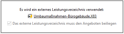 Adding a GAEB file as an external bill of quantities Adding a GAEB file as an external bill of quantities