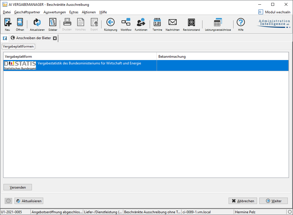 Publication dialog to Destatis. Publication dialog to Destatis.