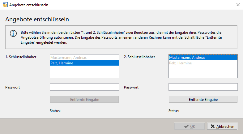 Decrypting offers with simplified key handling. Continuing the workflow requires re-entering the password. Decrypting offers with simplified key handling. Continuing the workflow requires re-entering the password.