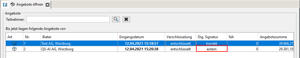 View external signature in the offer opening. View external signature in the offer opening.