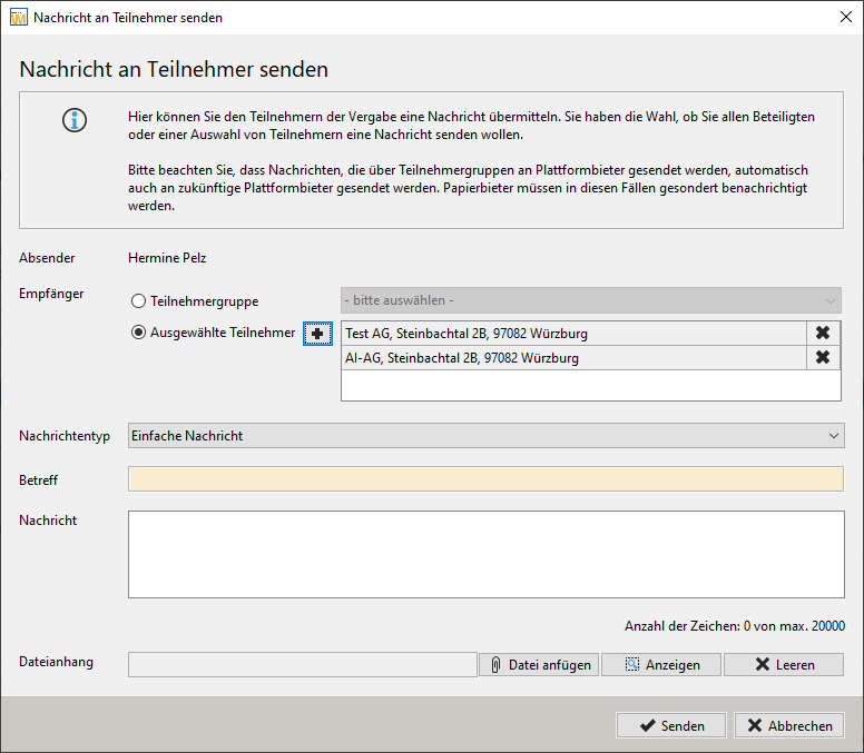 Select subscriber for message in message window. Select subscriber for message in message window