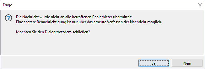 Warning for unsent message. Message would need to be recomposed. Warning for unsent message when exiting. Message would have to be composed again.