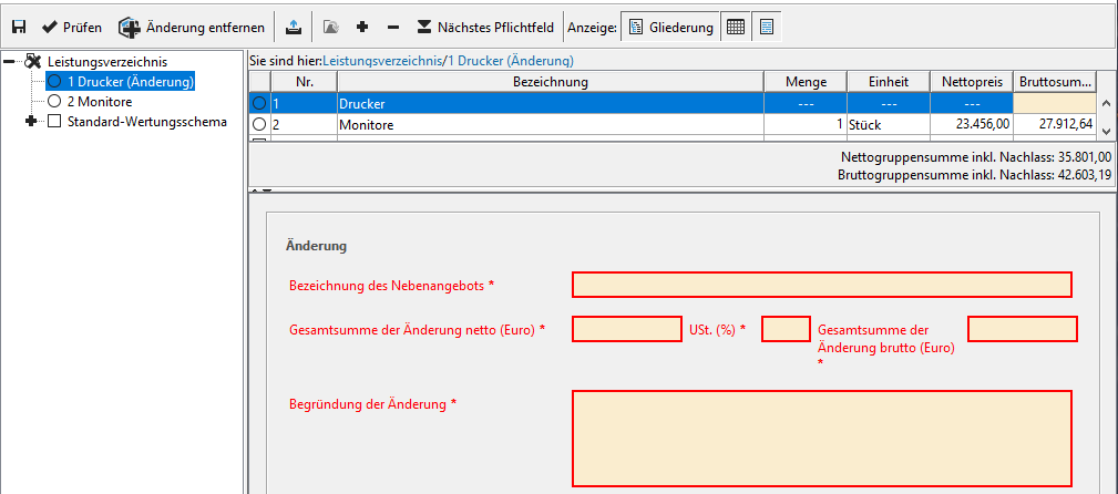 Enter changes at item level. All fields are mandatory. Enter changes at item level. All fields are mandatory.
