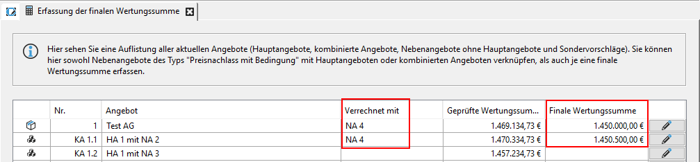 Final evaluation sum – overview without lot split. Counted minor variants are displayed along with the respective final evaluation sum. Final evaluation sum – overview without lot split. Counted minor variants are displayed along with the respective final evaluation sum.