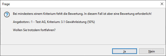Evaluation – Missing justification. Dialog window if justification is missing when required. Evaluation – Missing justification. Dialog window if justification is missing when required.