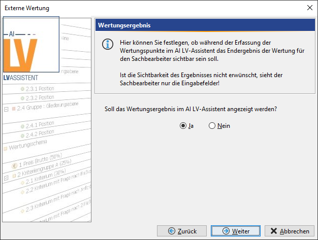 Show evaluation result Show evaluation result, decision question.